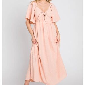 PinkBlush Textured Midi Dress